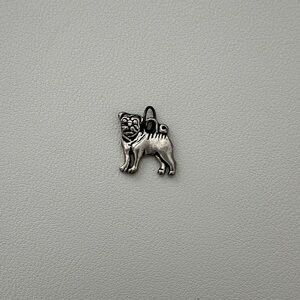 Silver Pug Dog Charm Pendant